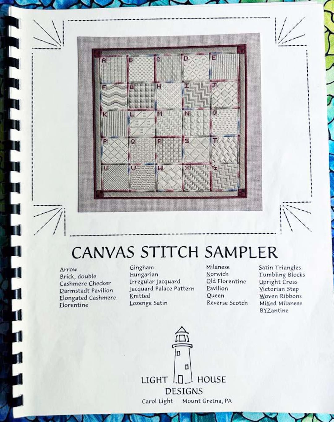 1994 CANVAS STITCH SAMPLER Spiral Bound Lighthouse Designs Original ...