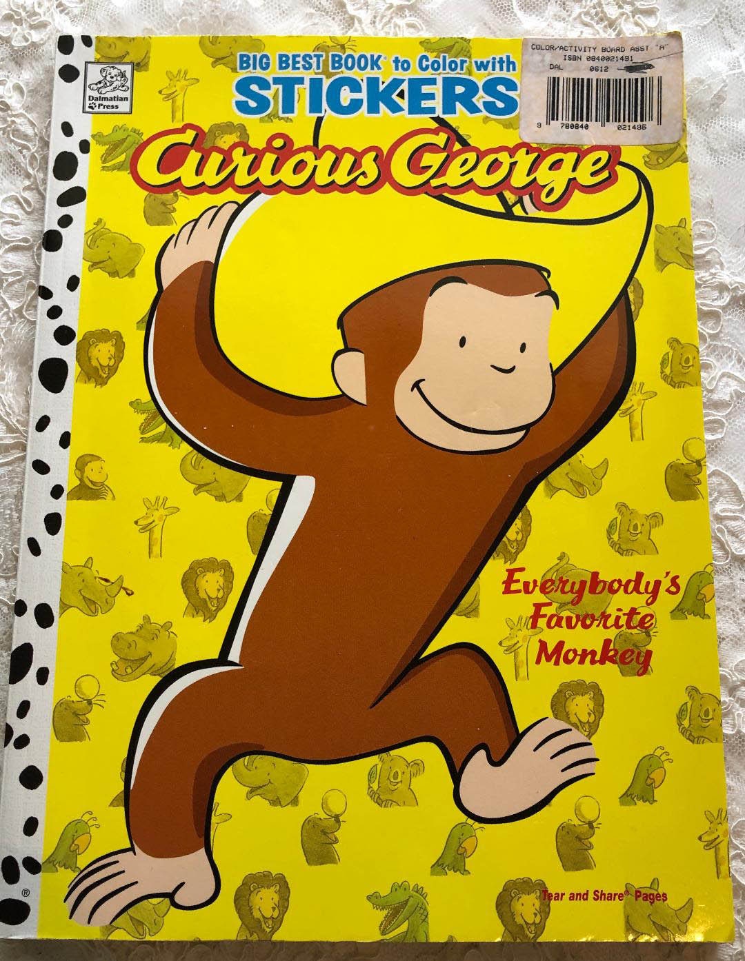 CURIOUS GEORGE STICKERS Coloring Activity Book Dalmatian Press - Etsy
