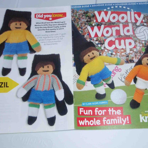 Vintage Unused Condition WOOLLY WORLD CUP Souvenir Guide Knitting Dolls Ireland Scotland Wales Australia and More Souvenir Guide