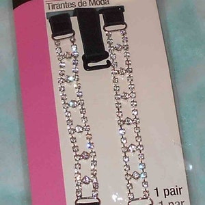 Brand New Dritz Quality RHINESTONES FASHION STRAPS Black Elastic Elegant