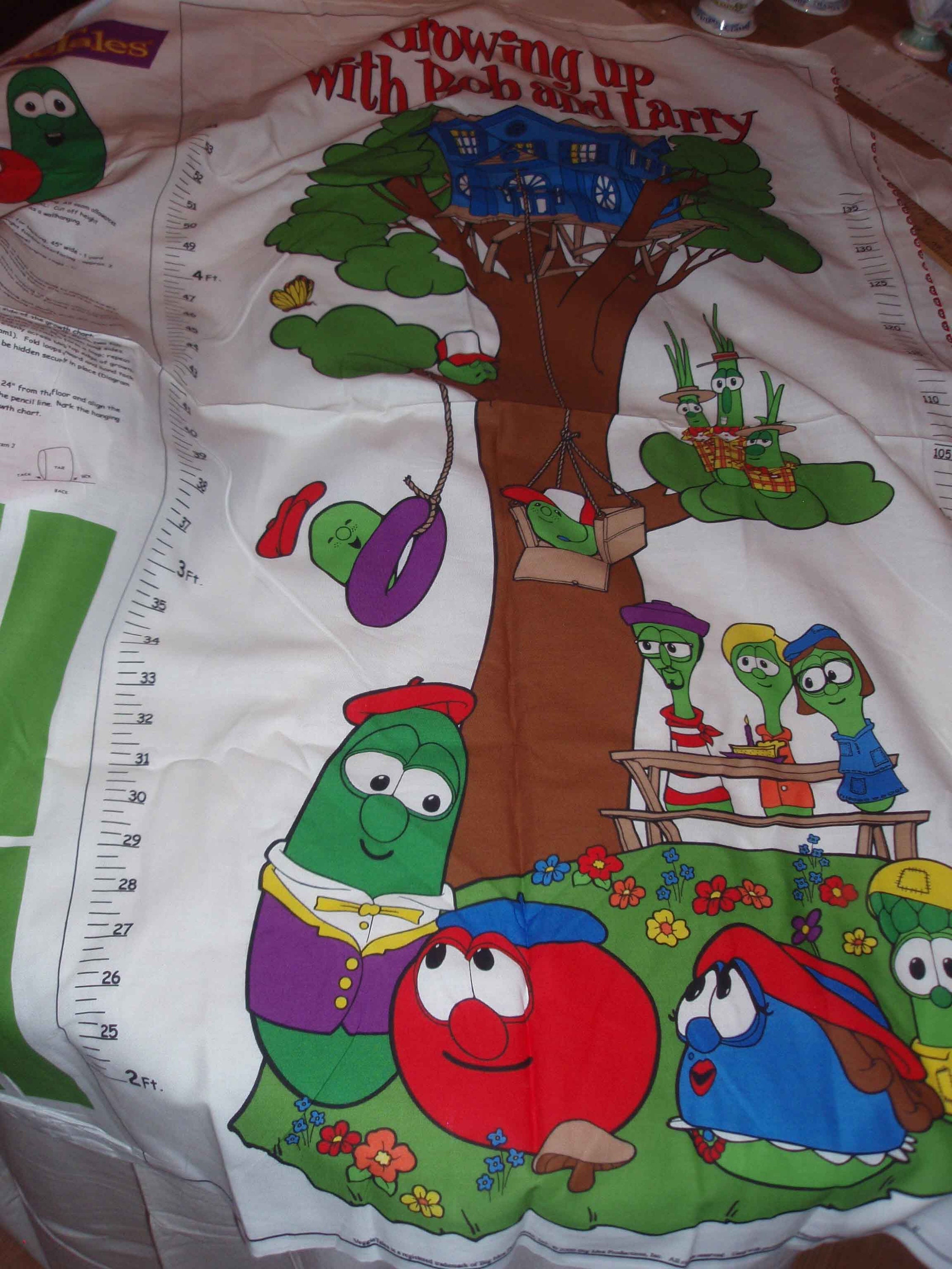 VEGGIE TALES 100% Cotton Fabric Panel GROWTH Chart From 2000 - Etsy