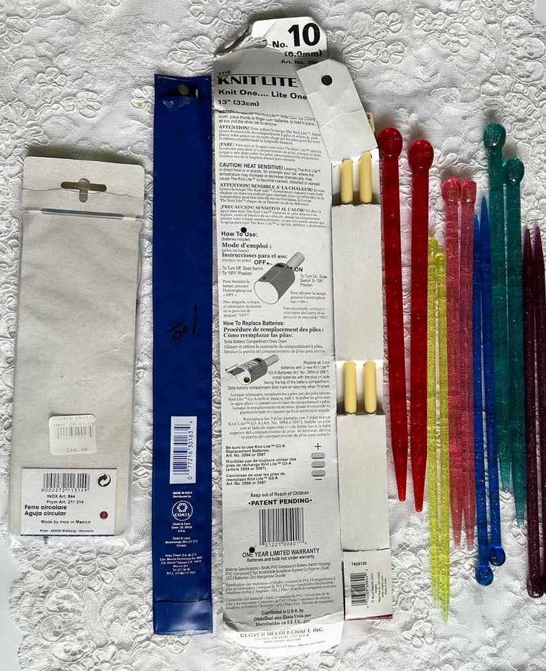 LARGE GROUP KNITTING Needles Big Variety Plastic Metal Knit Lite might need new batteries and More image 8