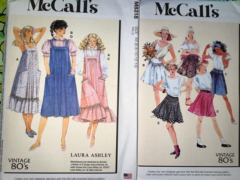 3 Mccalls VINTAGE 1980's Laura Ashley Misses Sewing Patterns All U.N.C ...