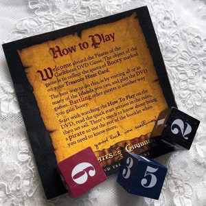 Piezas e instrucciones del juego PIRATES of The CARRIBEAN DICE Solo piezas de repuesto del juego