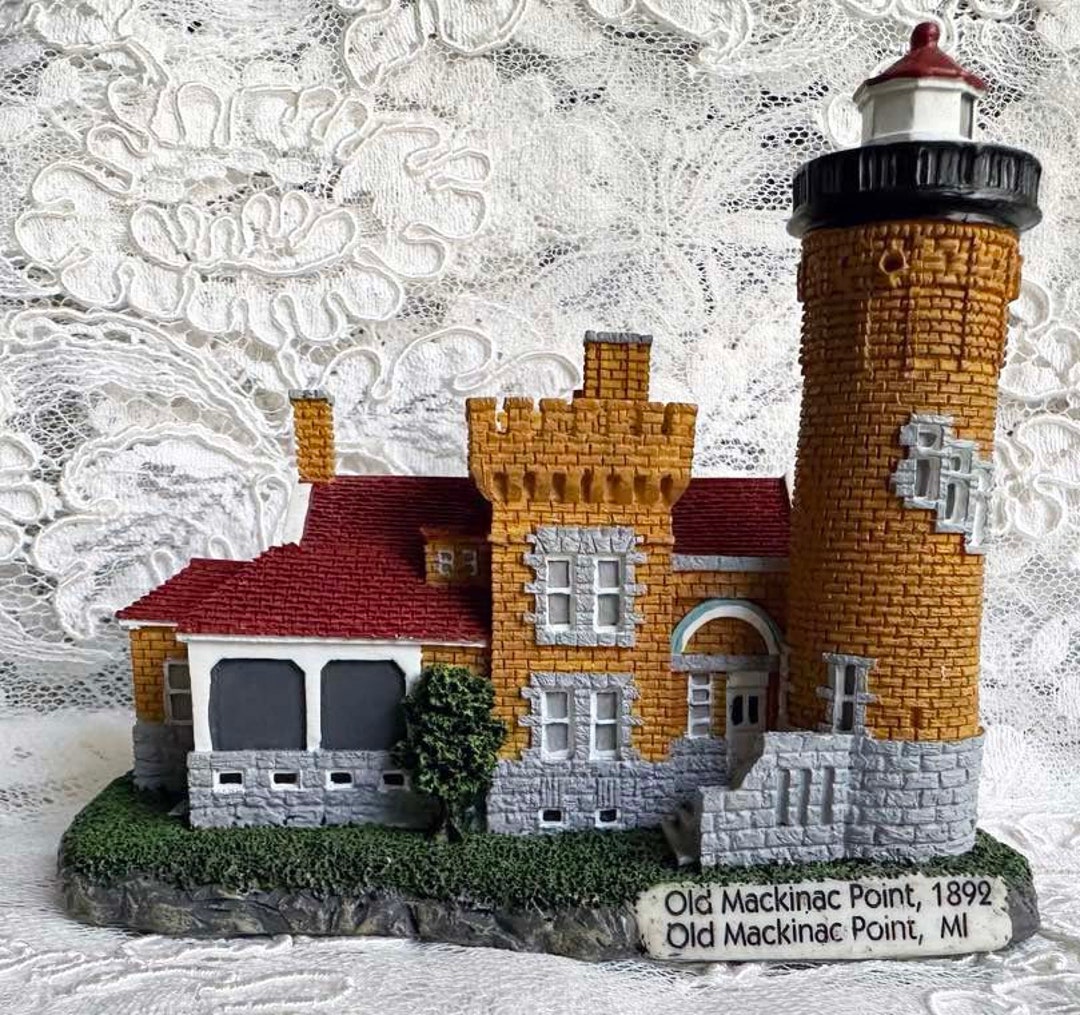 Vintage OLD MACKINAC LIGHTHOUSE Point Michigan 1892 Lefton Collectible ...