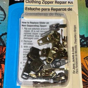 CLOTHING ZIPPER REPAIR Kit Brand New Dritz Brand For Jeans, Jackets and Coats from 2006 Replace Broken or Worn Zipper Sliders