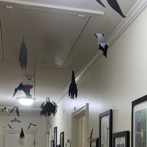 Halloween Hanging Flying Floating Bats Silhouette3 SVG download