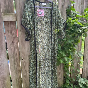 Boho-Chic Kimono - Green Cheetah Print - Green Kimono - Green Cardigan - Medium Kimono - Medium Cardigan -