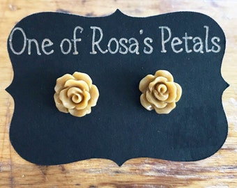 Tiny Rose Earrings: Handmade Earring, Gift for her, First time Earrings, Nickle Free