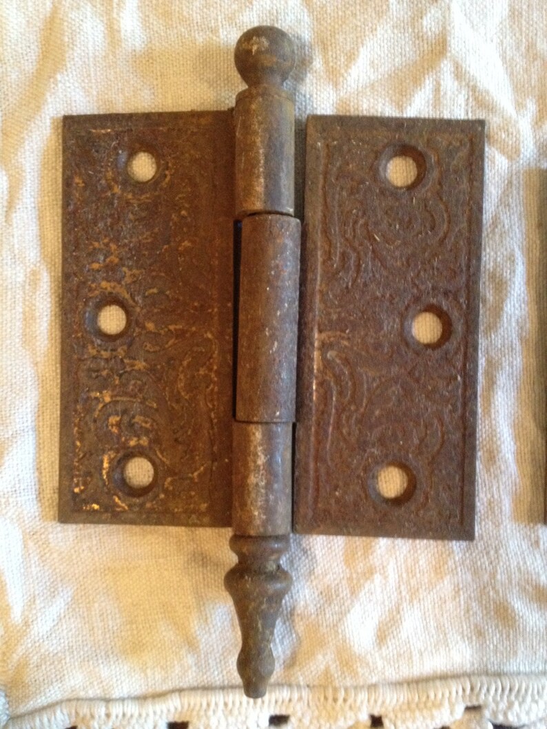 Lot of three Vintage Antique Door Hardware Parts hinges Etsy