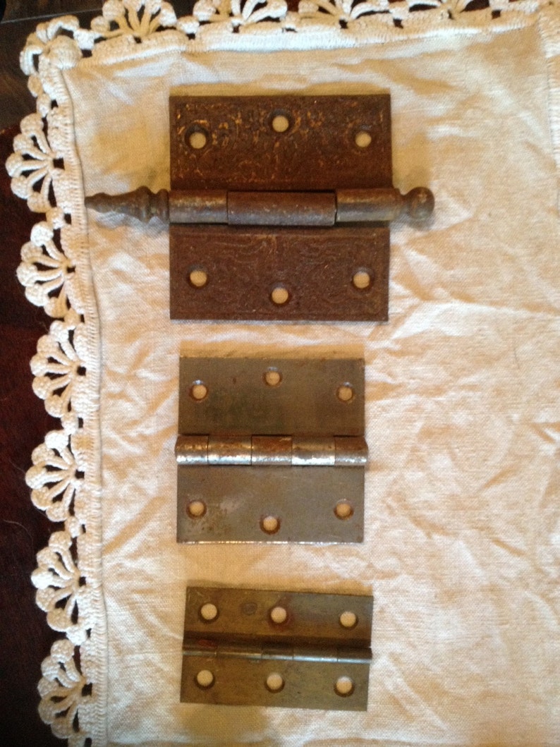 Lot of three Vintage Antique Door Hardware Parts hinges Etsy