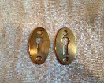 Vintage Antique Door Key Hole Plate Escutcheon