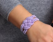 Lila Unendlichkeit Knoten Armband Gedrehtes Seil Armband Lila Kordel Armband Nautisches Sailor Knoten Armband Einzigartiger Schmuck Freundschaft Armband