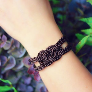 Dark Brown Bracelet Brown Rope Knot Bracelet Rope Bracelet Knot Cord Bracelet Nautical Sailor Knot Rope Jewelry Everyday Friendship Bracelet image 2