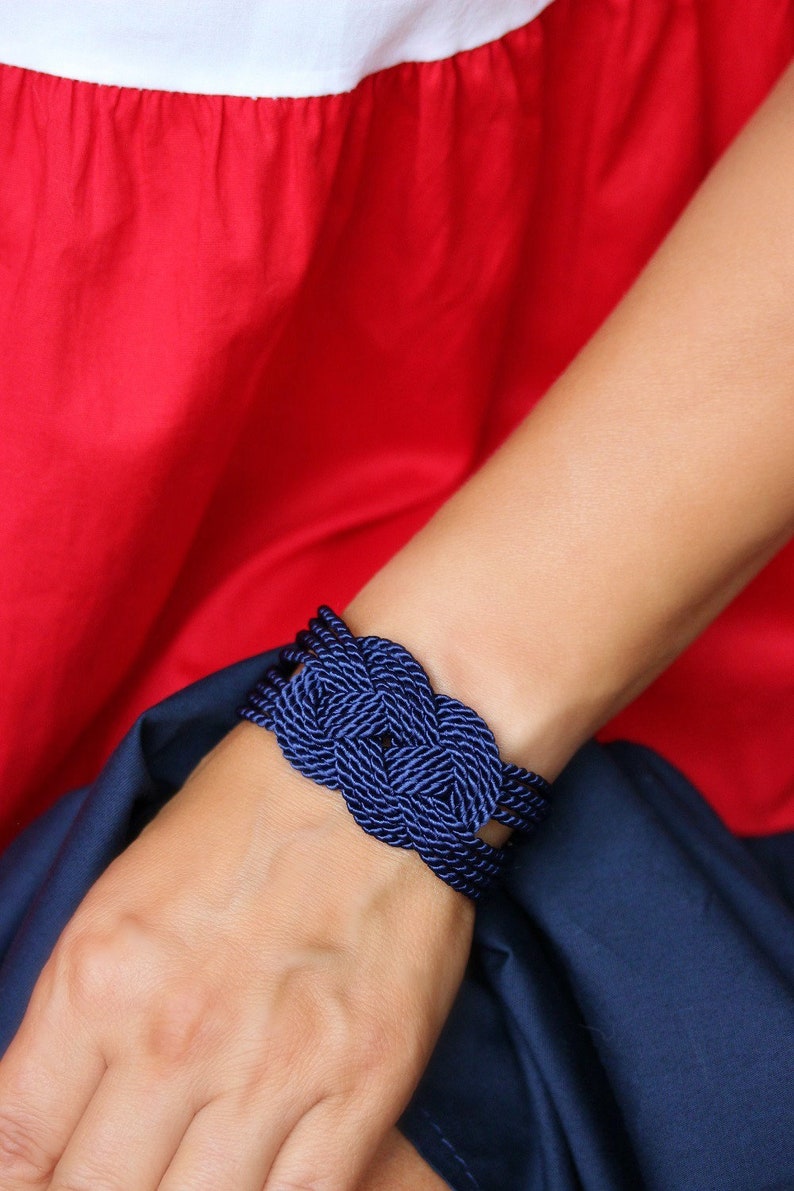 Blue Knot Bracelet Blue Rope Bracelet Best Friend Birthday Etsy
