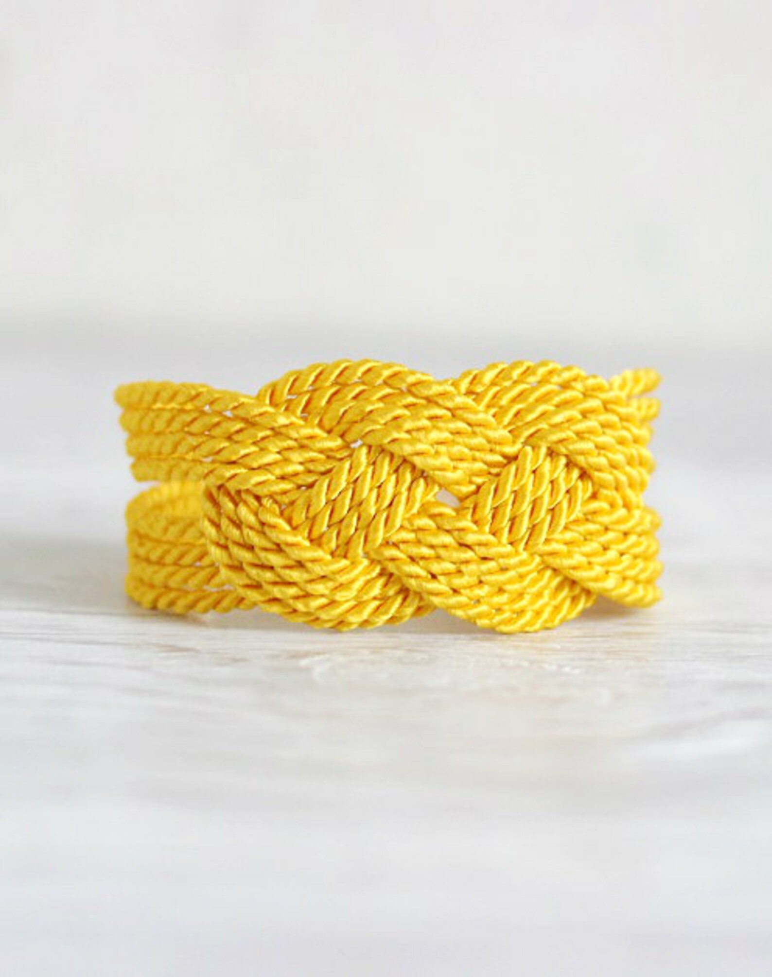Bright Yellow Bracelet Rope Knot Bracelet Sailor Knot Bracelet Etsy