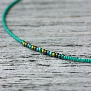 Thin Flat Choker Necklace - Simple Gold Plated Collar For Women - View #3