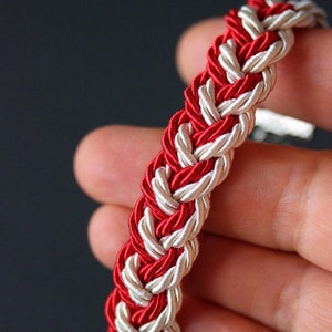 Braided Cord Bracelet Summer Red White Rope Bracelet Turks Head Knot Bracelet Sailor Beach Bracelet Rope Jewelry Unique Marine Bracelet Gift image 5