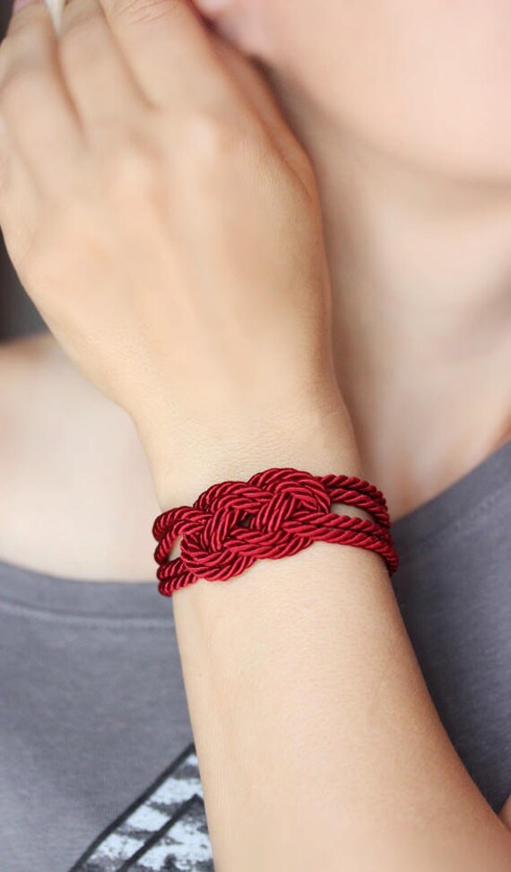 Red Rope Bracelet Deep Red Bracelet Cord Bracelet Red Bracelet Etsy