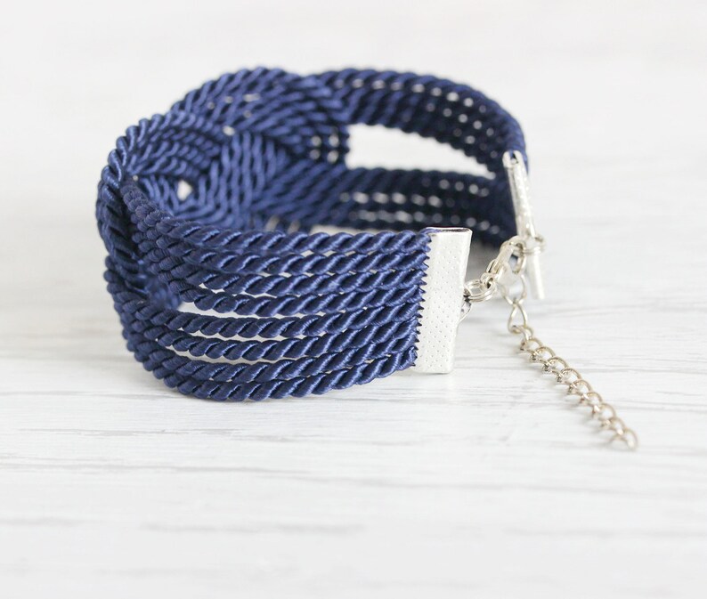 Blue Knot Bracelet Blue Rope Bracelet Best Friend Birthday Etsy