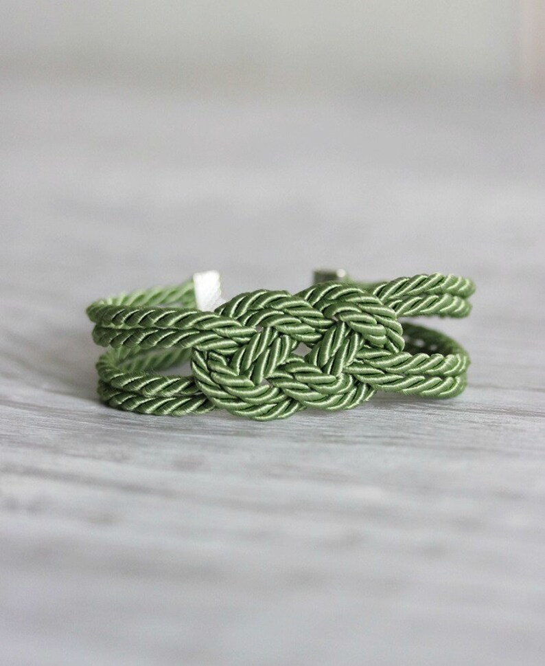 Green Bracelet Rope Knot Bracelet Green Rope Bracelet Sailor Etsy