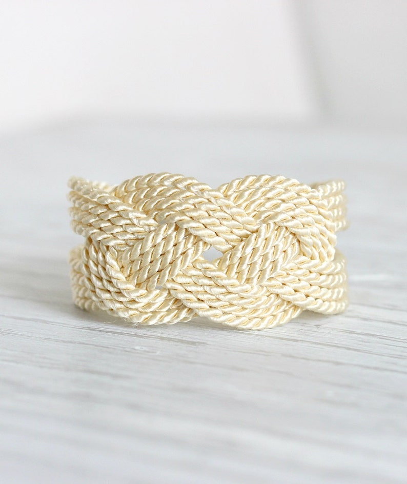 Sailor Knot Bracelet Ivory White Bracelet Rope Knot Bracelet Etsy
