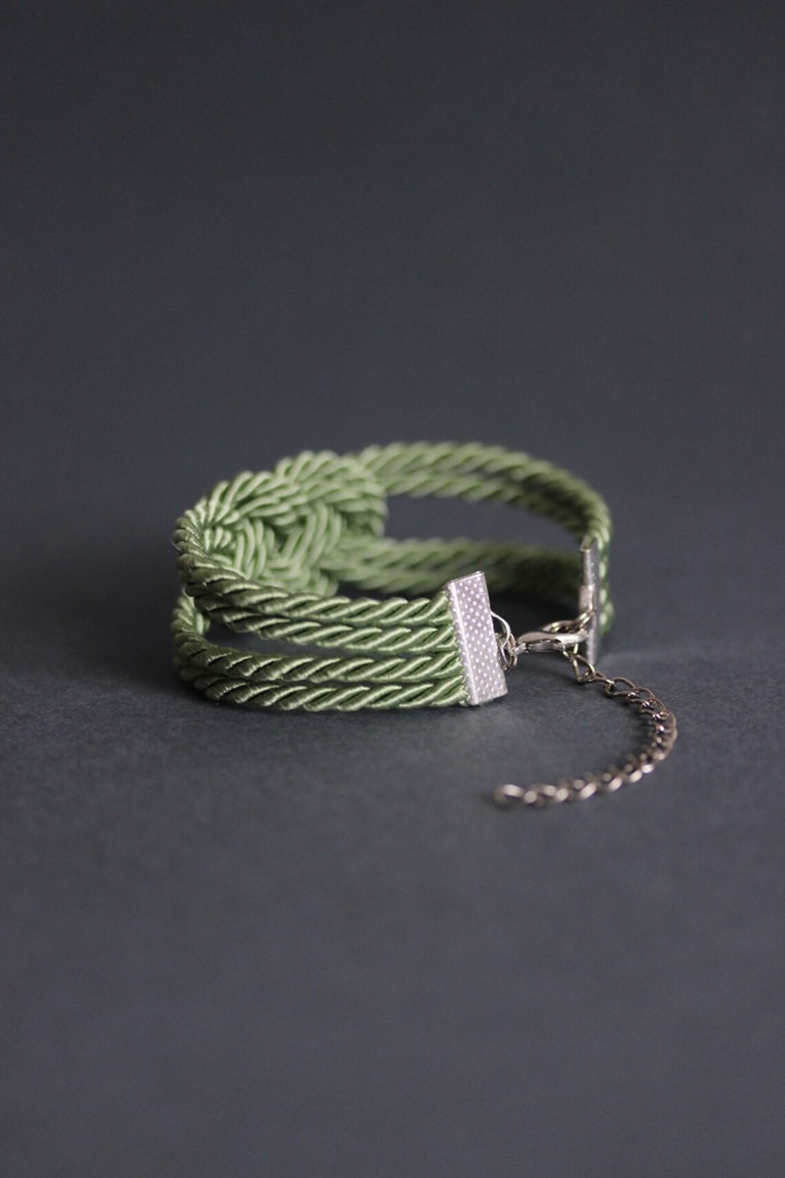 Green Bracelet Rope Knot Bracelet Green Rope Bracelet Sailor Etsy