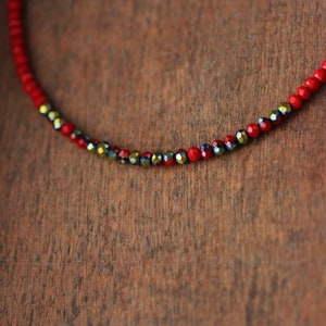 Red Random Beaded Choker main image 1