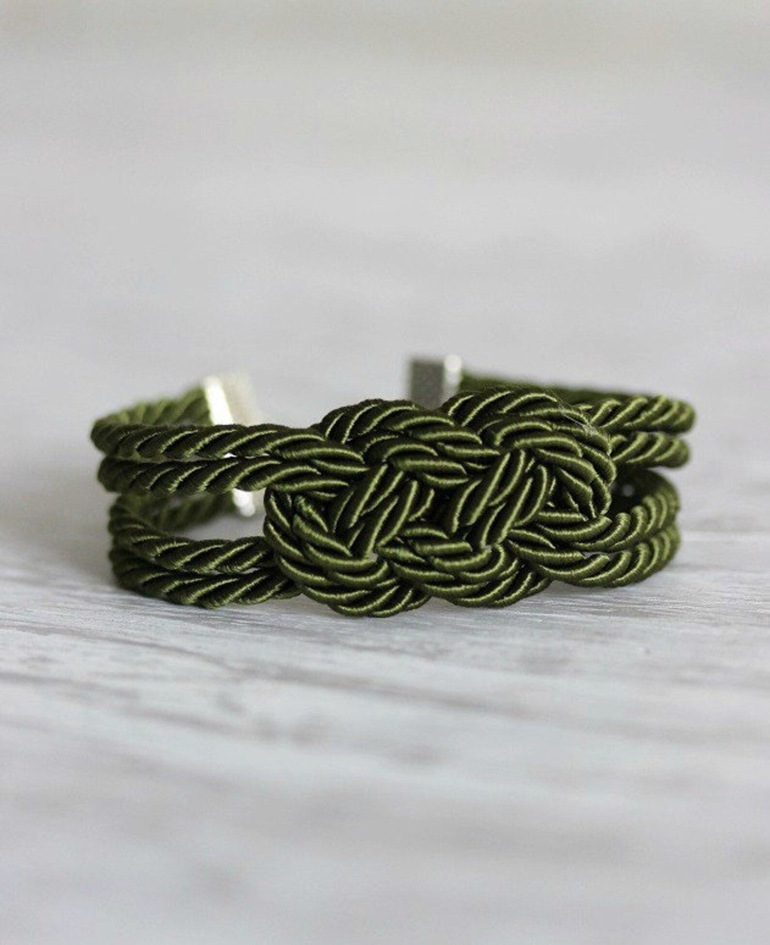 Green Bracelet Rope Knot Bracelet Green Rope Bracelet Sailor Etsy