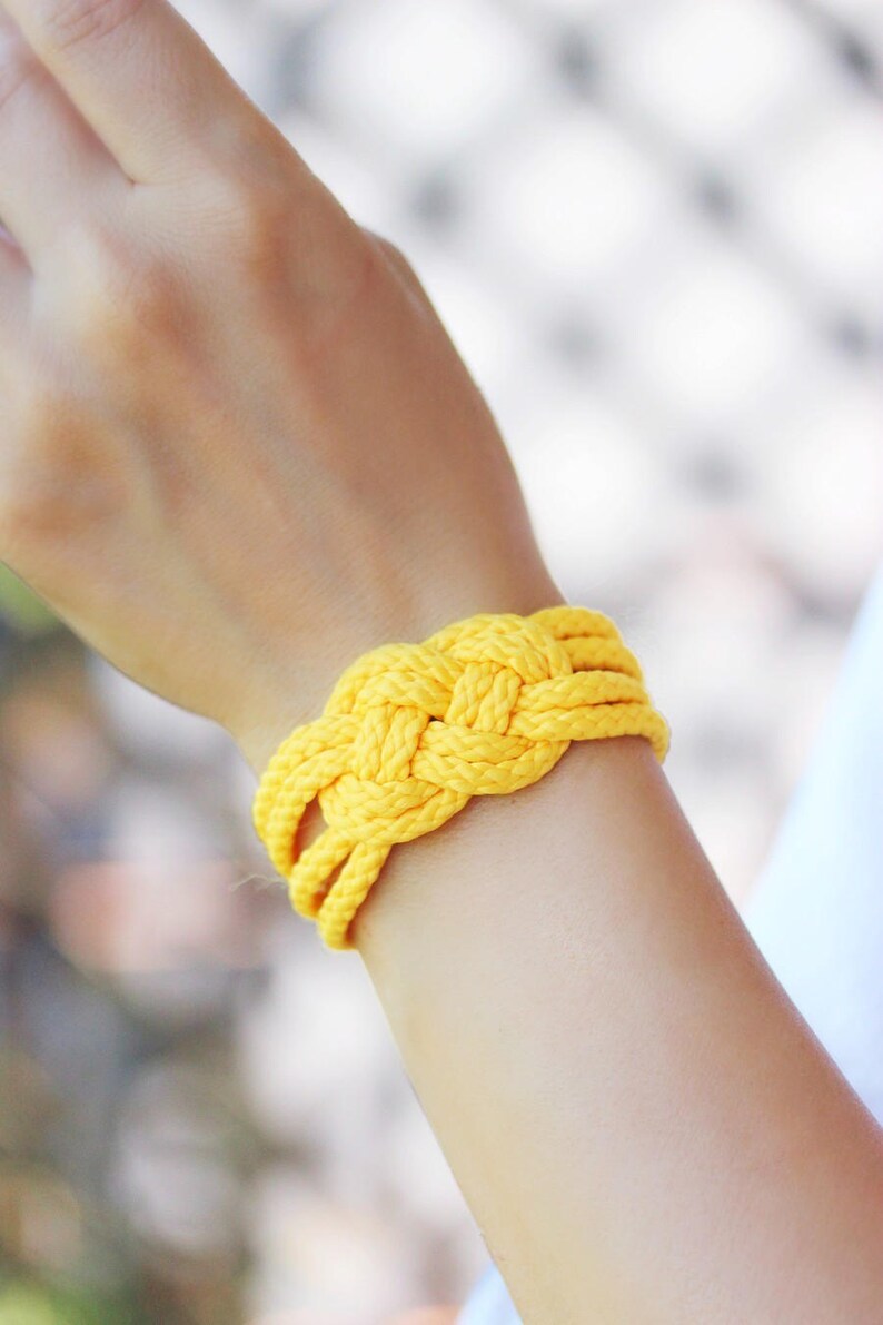 Yellow Bracelet Rope Knot Bracelet Yellow Rope Bracelet Etsy