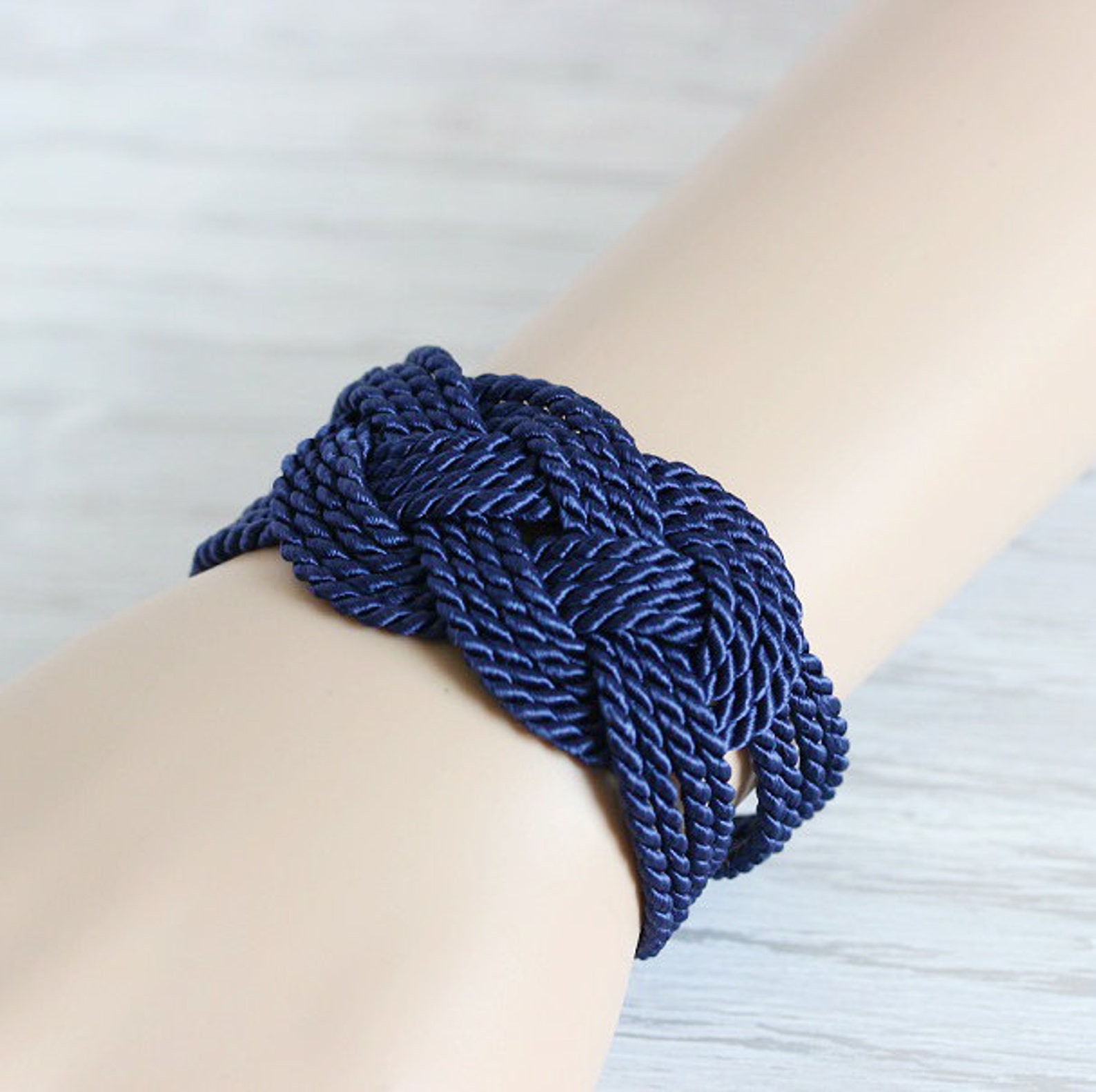 Blue Knot Bracelet Blue Rope Bracelet Best Friend Birthday Etsy