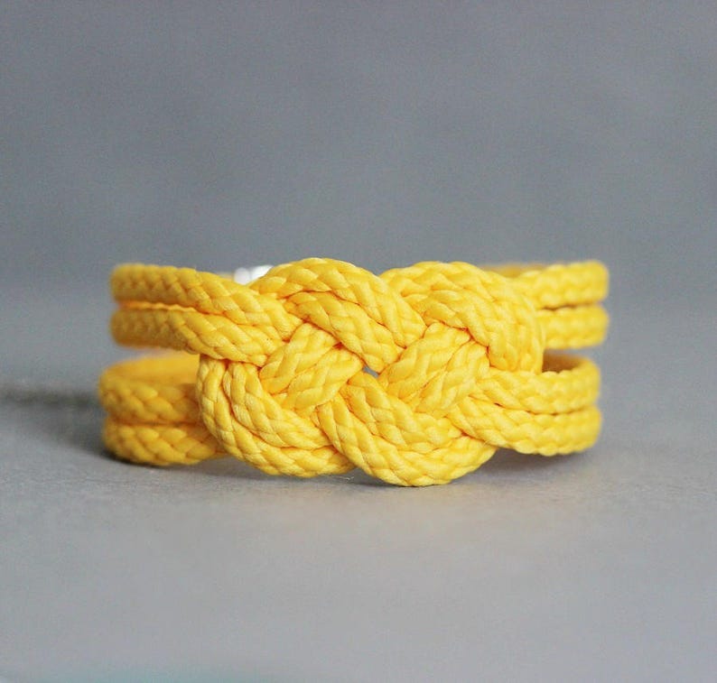 Yellow Bracelet Rope Knot Bracelet Yellow Rope Bracelet Etsy