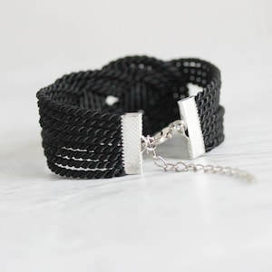 Bracelet noeud noir Bracelet noeud Bracelet corde Bracelet noeud marin noir Bracelet nautique noir Bracelet nautique Bijoux noeud nautique image 6