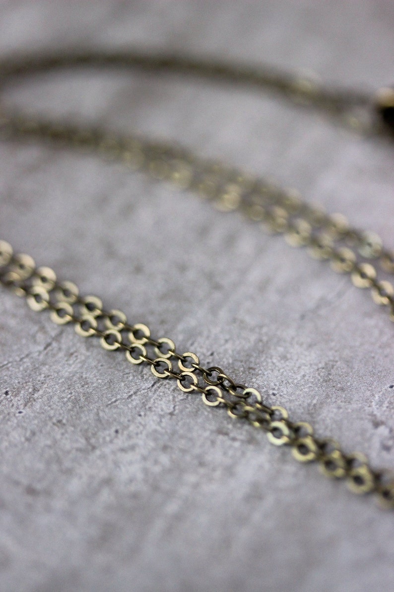 Antique Brass Pendant Necklace Brass Boho Necklace Yellow Tiny Etsy