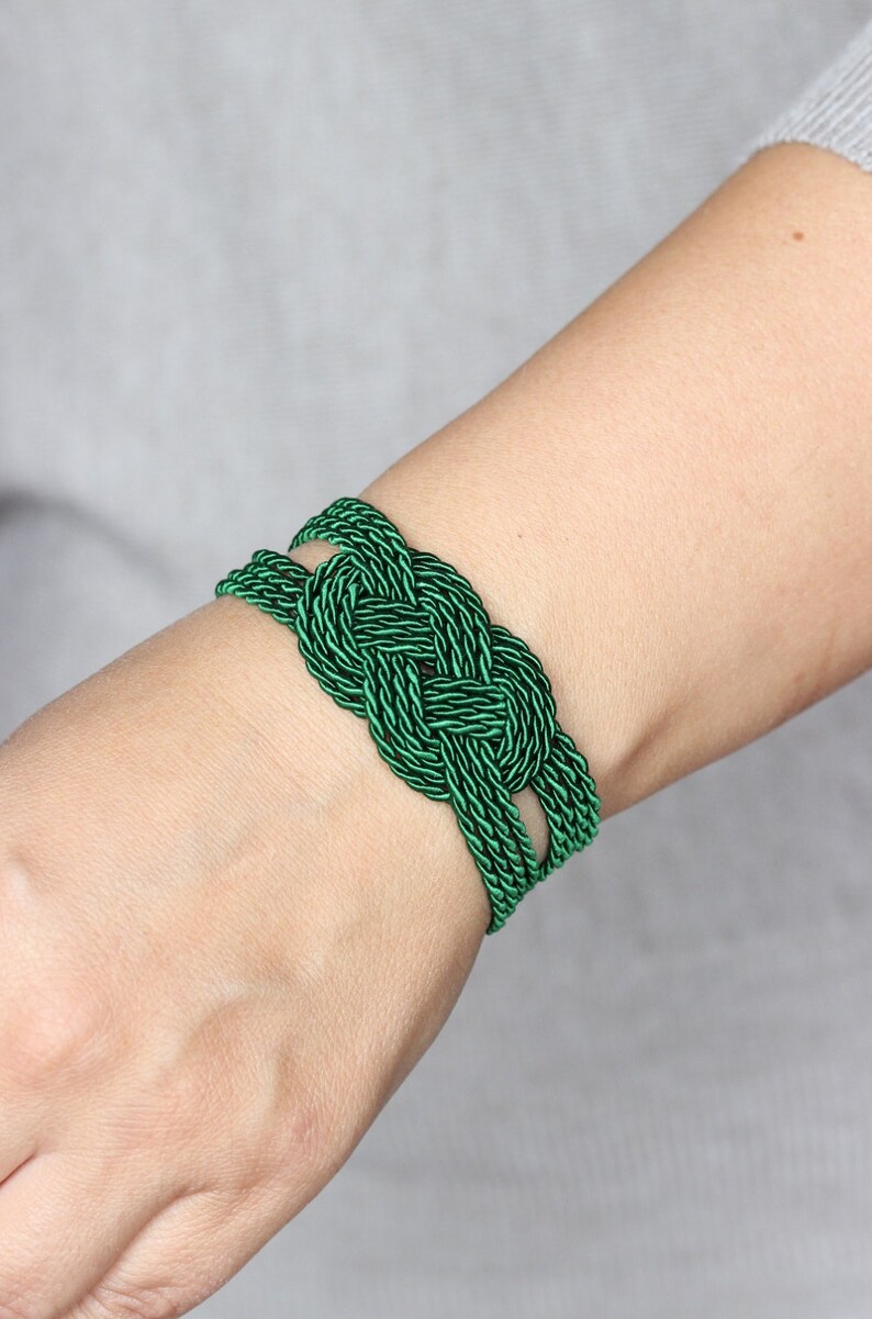 Green Rope Bracelet Green Knot Bracelet Sailor Knot Bracelet Etsy