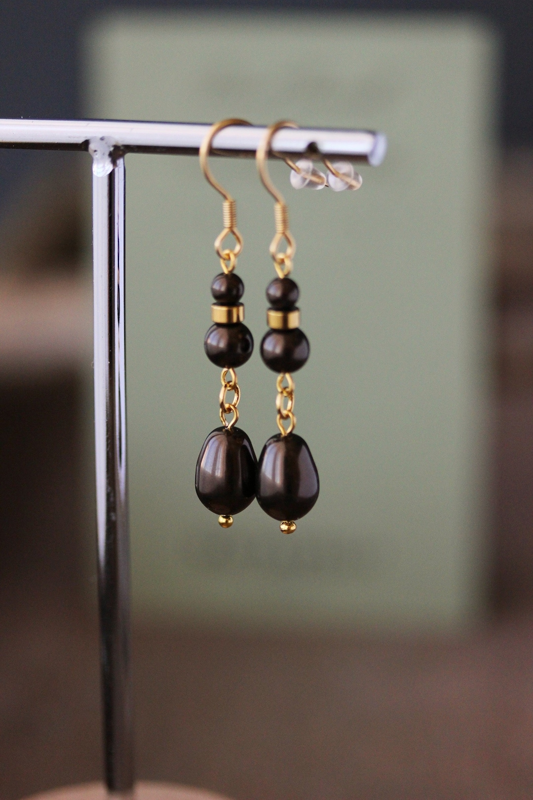 Beautiful White and Brown Color Earrings for Special Occasion