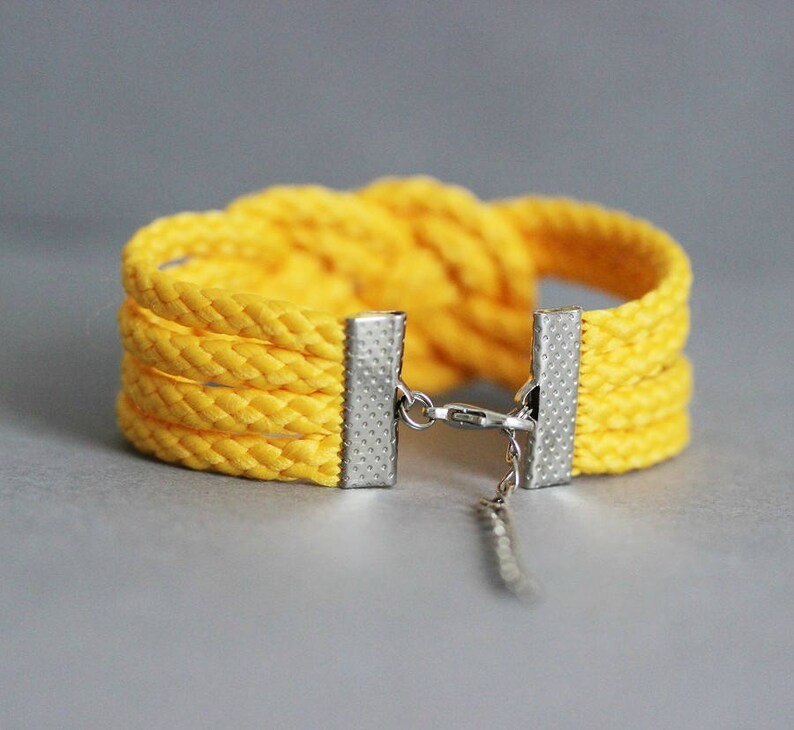 Yellow Bracelet Rope Knot Bracelet Yellow Rope Bracelet Etsy