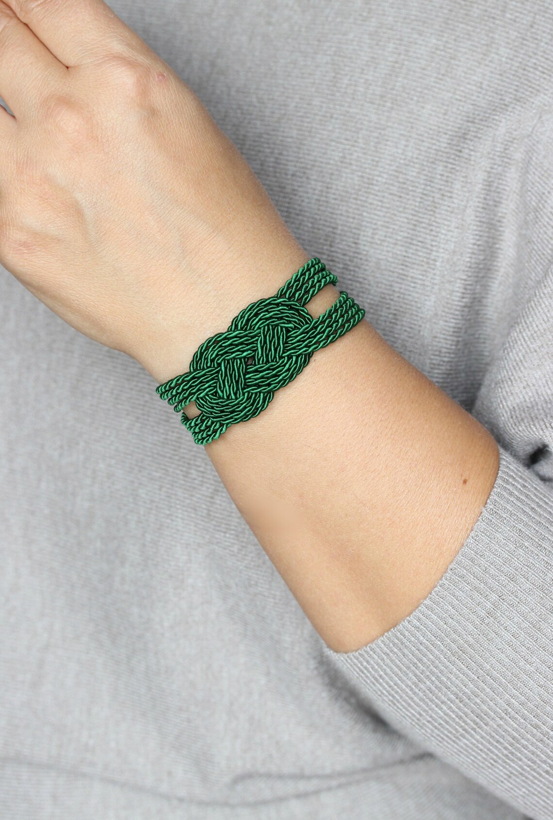 Green Rope Bracelet Green Knot Bracelet Sailor Knot Bracelet Etsy