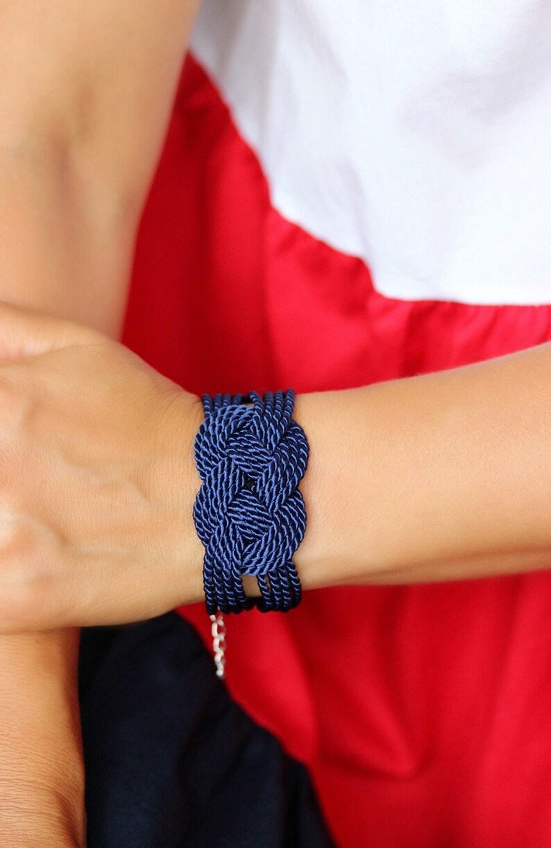 Blue Knot Bracelet Blue Rope Bracelet Best Friend Birthday Etsy
