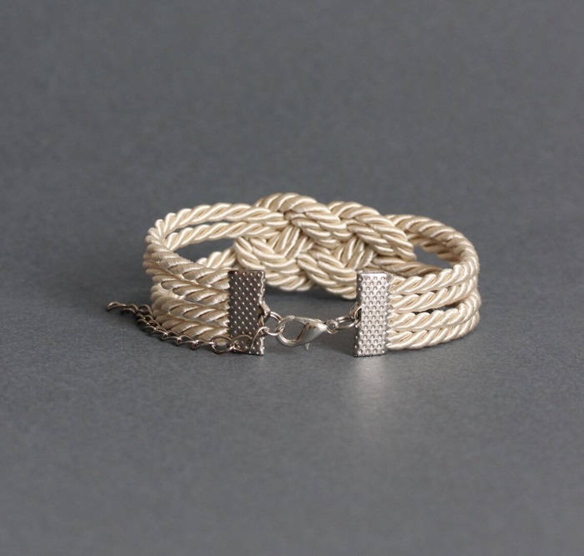 Ivory Bracelet Sailor Knot Bracelet Knot Bracelet Rope | Etsy