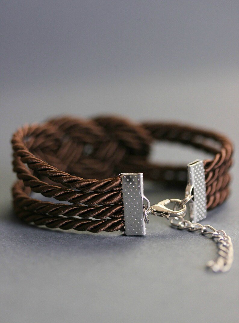 Dark Brown Bracelet Brown Rope Knot Bracelet Rope Bracelet Etsy