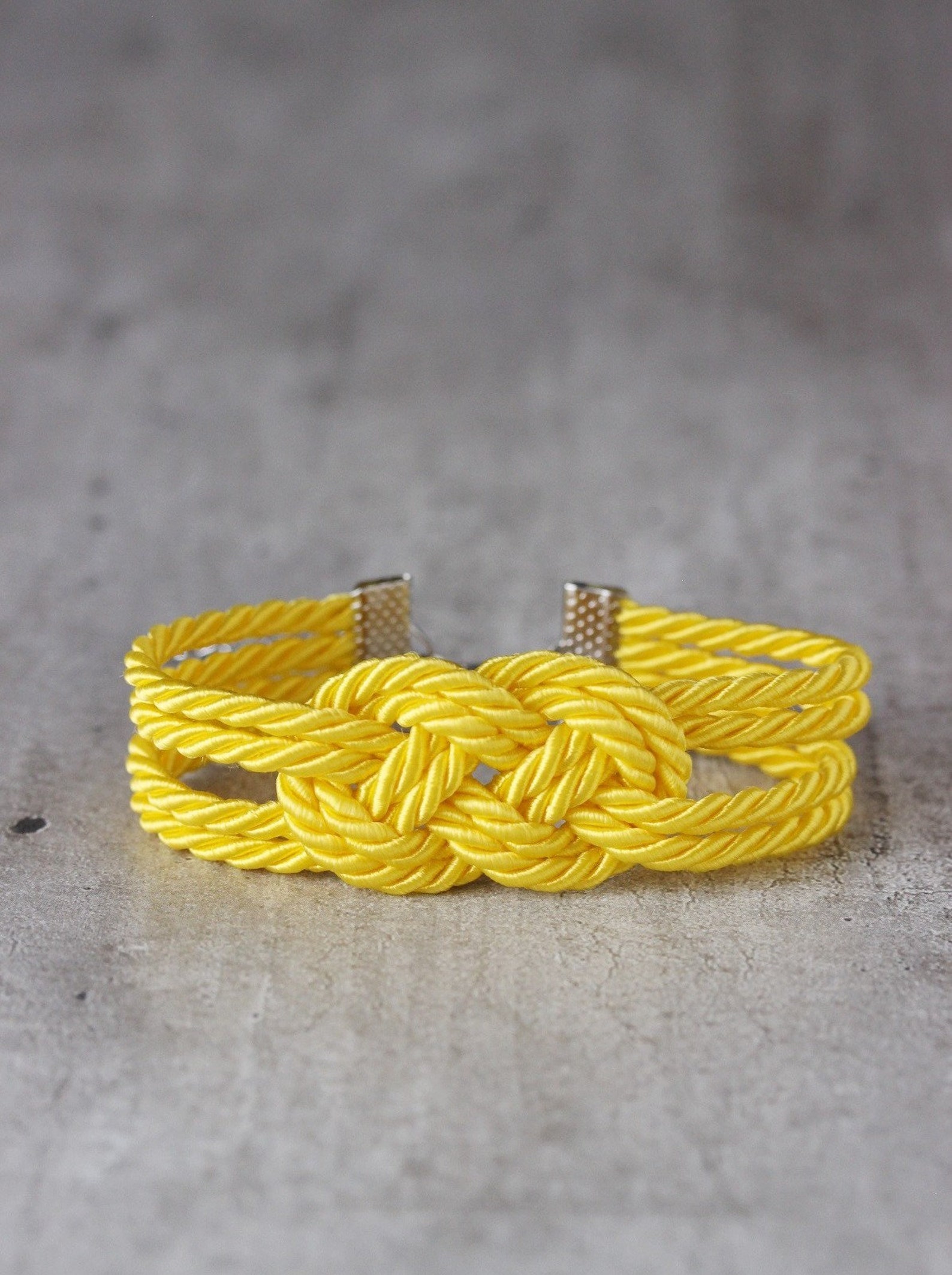 Bright Yellow Bracelet Yellow Rope Knot Bracelet Rope Bracelet - Etsy