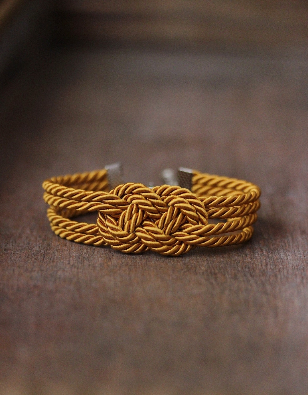Mustard Color Bracelet Rope Knot Bracelet Infinity Knot Bracelet