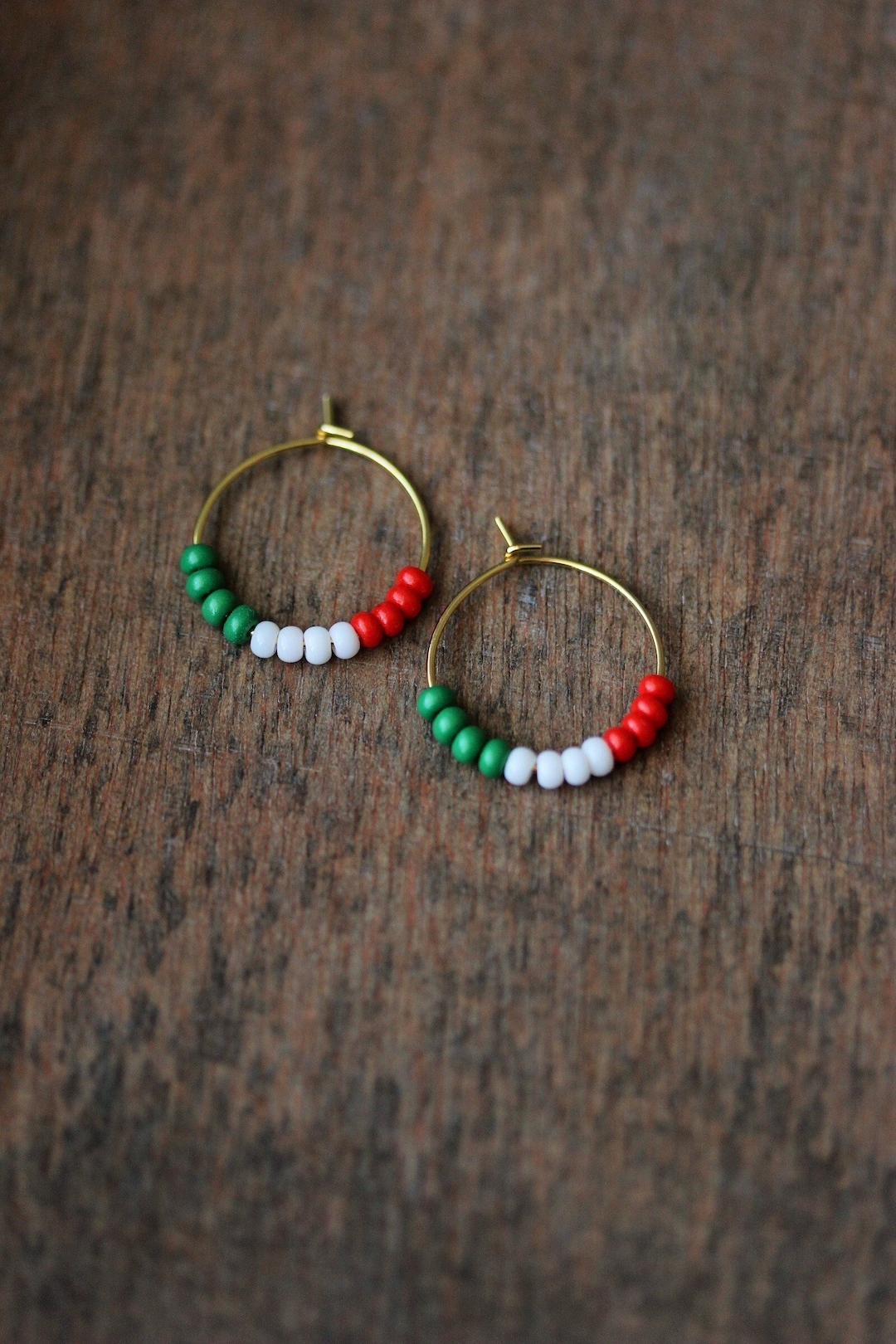 Italian Flag Earrings Italian Hoop Earrings Gift for Italian Women
