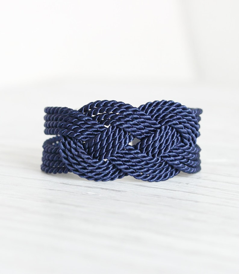 Blue Knot Bracelet Blue Rope Bracelet Best Friend Birthday Etsy