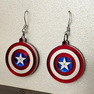 Captain America Shield Earrings