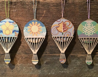 Seasons Balloons Ornaments - Set of 4