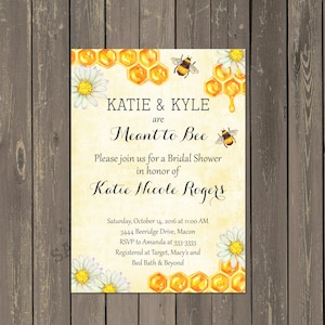 Bee Bridal Shower Invitation, Bumble bee Bridal shower invite, Meant to Bee Bridal Shower, Bride to Bee, Daisy Shower, Printed or Printable