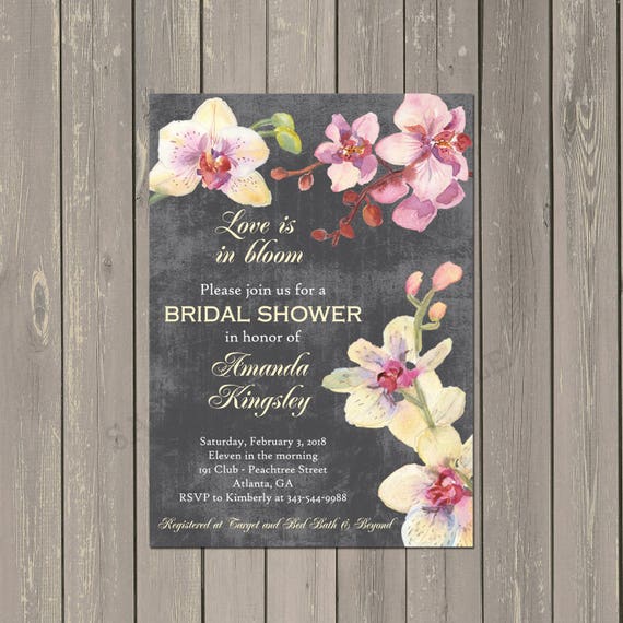 Orchid Bridal Shower Invitation Orchids Invitation Etsy
