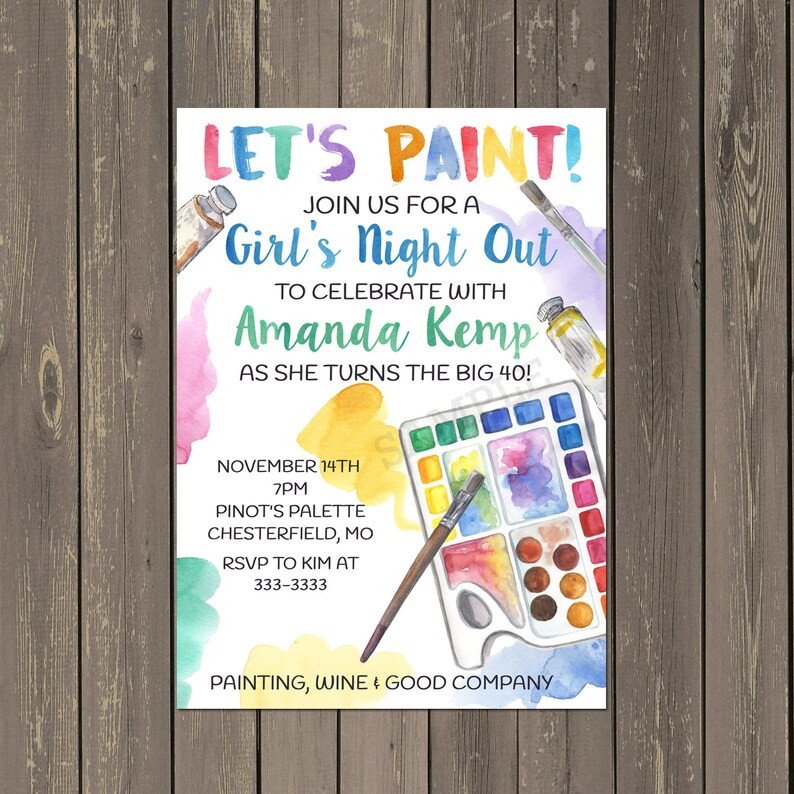 Painting Party Invitation Adult Painting Party Invitation Etsy